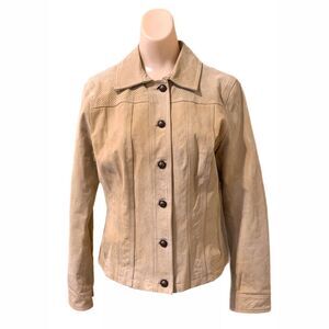 Womens Y2K Suede Leather Jacket Small Rustic Casual Western Minimalist Granola
